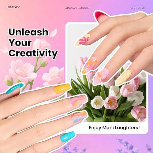 Beetles Gel Nail Polish Set - 36 Colors Nature's Tales Nail Colors Kit with Glossy & Glitter Top Coat, Soak Off UV LED Nail Gel Kit, Long Lasting Nail Art for DIY Home Salon Manicure Gift for Women thumbnail 4