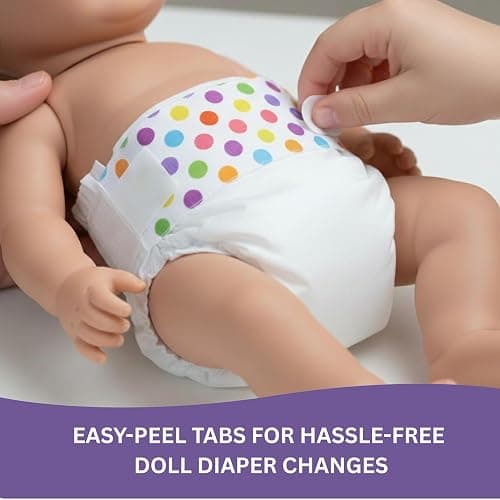 Pail Buddies Baby Doll Diapers Refill Value Pack | Fits Most Baby Alive 10–14 Inch Dolls That Drink & Wet / Poop | 32 Diapers thumbnail 8
