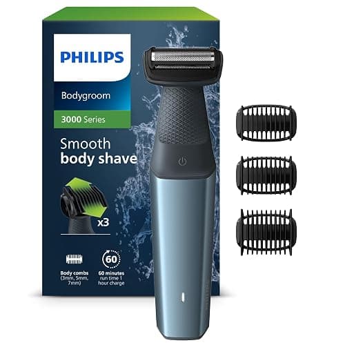 Philips Bodygroom Series 3000 Rifinitore impermeabile per inguine e corpo, rasatura precisa e confortevole, routine di cura del corpo completa, 60 minuti di autonomia, modello BG3027/03 - Image 1