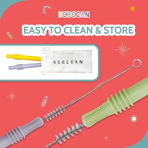 Bebecan Teething Sticks for Babies 0-36 Months – Super Soft Silicone Teething Aids, Infant Oral Soothing Relief, Multicolor 6-Pack thumbnail 6