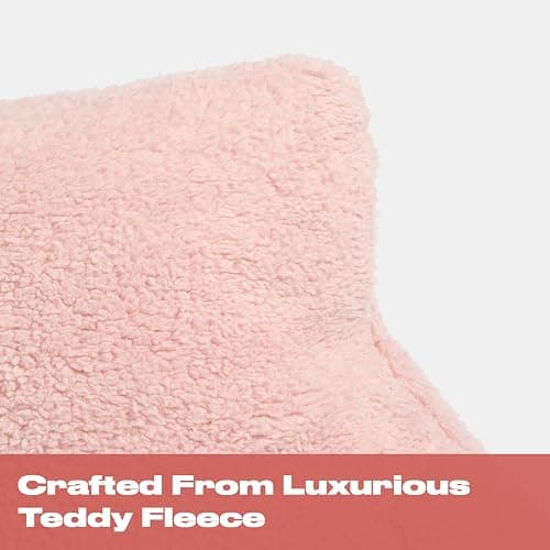 OHS Cuddle Cushion Teddy Pink, Reading Pillows for Bed Super Soft Cosy Pillow with Arms Support Pillows for Sitting up in Bed Teddy Pillow for Adults thumbnail 4