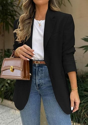 PRETTYGARDEN 2026 Blazers for Women Business Casual Long Sleeve Lapel Open Front Suit Jacket Work Blazer with Pockets thumbnail 3