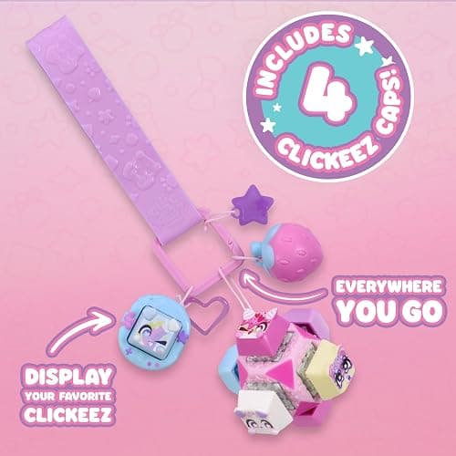 Clickeez Deluxe Keychain Fidget Cube | Collectibe Character Keyboard Keys Click and Clack | Create Your Own Fidget Keychain | Ages 6+ thumbnail 2
