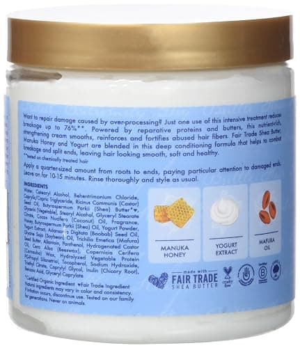 Shea Moisture Manuka Honig und Joghurt Hydrate Plus Repair Protein Power Haar-Behandlung, 237 ml thumbnail 4