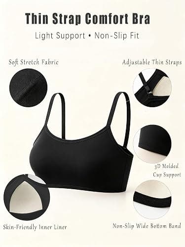 Boboking Teen Girls Training Bra Seamless Wireless Padded Adjustable Straps | Ultra-Soft Breathable High-elastic Fabric Tagless With Fixed Pads thumbnail 5