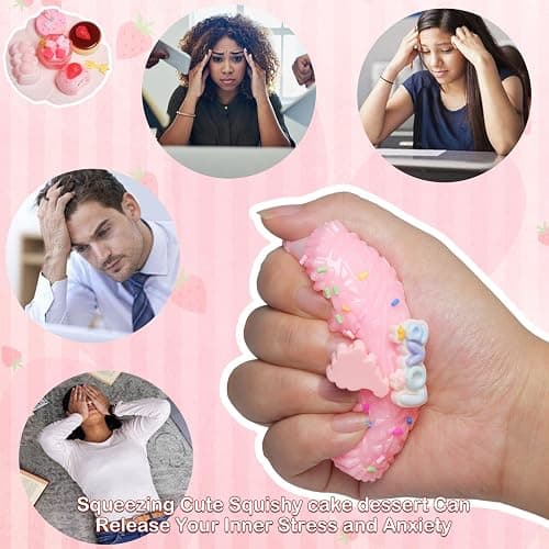 5 Pcs Handmade Taba Squishies Toy, Ultra-Realistic Dessert Cookie Look Sticky Squishy Toys for Stress Relief Squishies Fidget Toys for Party Favors OPP Packaging thumbnail 5