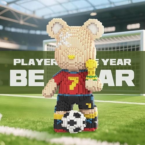 DAHONPA Football Sport Bear Micro Building Blocks Set (3450 Pieces), Bear Bricks Set Creative Home & Office Decor, Gift for Adults and Kids thumbnail 5