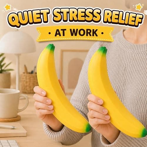 Giant Banana Squishy 18 Inch, Jumbo Slow Rising Fidget Toy for Adults and Teens, Soft Stretchy Fake Fruit Banana Stress Relief Squeeze Ball for Tension, Focus, Party Favors (Big Banana) thumbnail 3