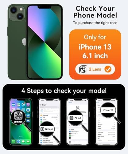 CANSHN Magnetic for iPhone 13 Case, Upgraded [Full Camera Protection] [Compatible with Magsafe] [Translucent Matte] Shockproof Protective Phone Case for iPhone 13 6.1" - Black thumbnail 2