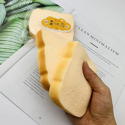 Toast Sliced Bread Stress Toy, Bread Shape Squishes, Sensory Fidget Toy, Stress Relief for Kids & Adults, Tricky Funny Squeeze, Gift for Easter, Christmas and Birthday thumbnail 4