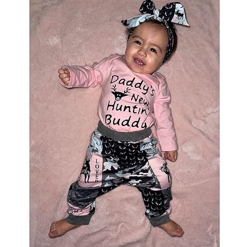 BIRTHDAY SHARK Newborn Girls Outfit Baby Girl Coming Home Outfit Hunting Clothes for Girls thumbnail 3