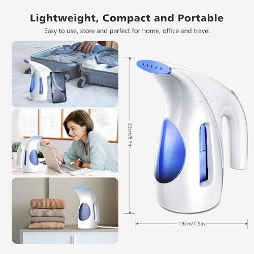 HiLIFE Steamer for Clothes, Portable Handheld Design, 240ml Big Capacity, 700W, Strong Penetrating Steam, Removes Wrinkle, for Home, Office(ONLY FOR 120V) thumbnail 2