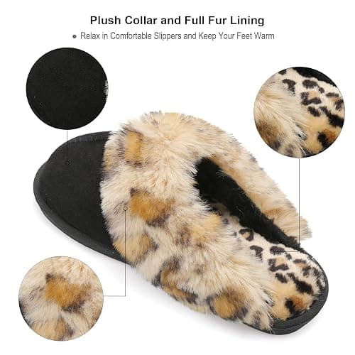 Besroad Winter Fuzzy House Slippers Sandals Plush Faux Fur Fluffy Flats Slippers Warm Slide Shoes for Women thumbnail 3
