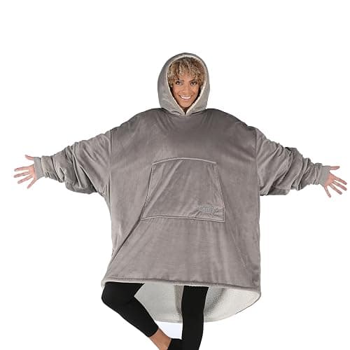THE COMFY Original | Sherpa Lined Microfiber Fleece Wearable Blanket, Oversized Design with Hood and Pocket from Shark Tank - Image 1