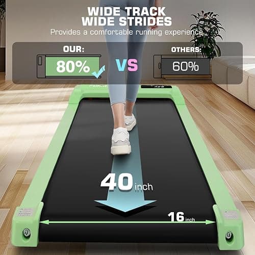 Under Desk Walking Pad for Home Office - 2.5 HP Portable Treadmill With 300 lb Capacity, Compact Jogging Running Machine, Remote Control and LED Display thumbnail 5