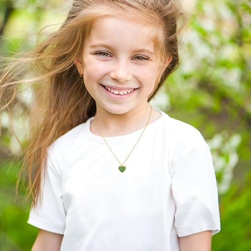 SmileBelle Heart Necklace for Women,Black Tourmaline Protection Red Carnelian Rose Quartz Necklace as Easter Basket Stuffers,Pink Jewelry Moonstone Green Necklaces as ST Patricks Day Jewelry for Women thumbnail 7