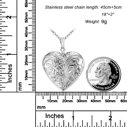Locket Necklace that Holds Pictures Flower Lockets Pendant Necklaces Birthday Gifts Jewelry thumbnail 2