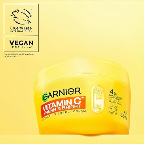 Garnier Vitamin C* Fresh & Bright Hydrating Sorbet Cream, 4% Vitamin C* & Niacinamide, Ultra Fresh & Light, For Dull, Uneven Skin, Cruelty Free International & Vegan - 85ml​ thumbnail 8