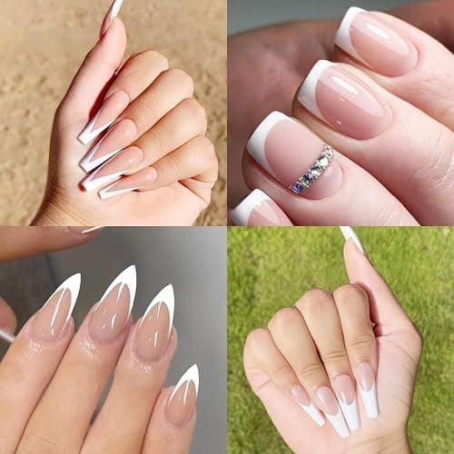 1422 Pcs French Tip Nail Guides, Self-Adhesive French Moon Shaped V-Shaped Manicure Strip Stickers for Edge Auxiliary Black DIY Decoration Stencil Tools(11 Designs, 36 Sheets) thumbnail 4
