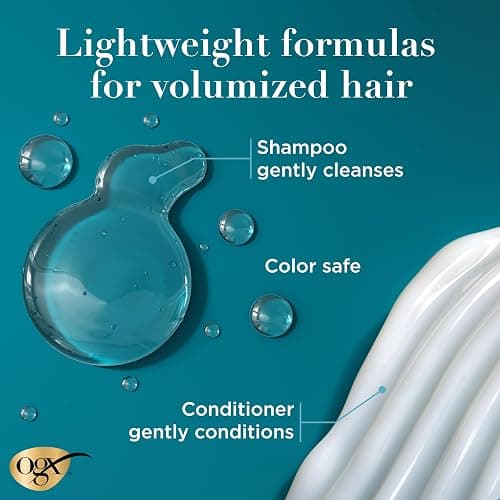 OGX Thick & Full + Biotin and Collagen for Hair Volume & Body, Sulfate Free Volumizing Shampoo & Conditioner Set for Fine & Thinning Hair, Nutrient-Infused, Vitamin B7, 13 fl oz, 2 Pack thumbnail 3