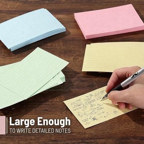 Mr. Pen- Pastel 3" x 5", 180 Lined Index Cards, Note Cards, Flash Cards | Study Cards, Notecards for Studying, Ruled Flashcards for Studying thumbnail 4