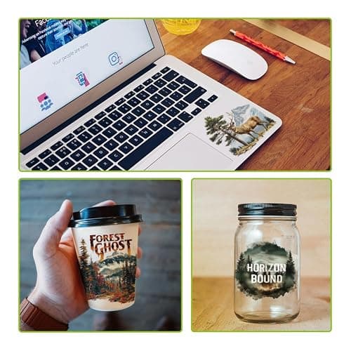 AHANDMAKER 12 Sheets Deer Rub On Transfer Stickers, Elegant Deer Decoration Animals and Flowers Window Sticker for Nature Lovers Scrapbooking Photo Albums Furnitures Laptop, 5.5 x 5.5 Inches thumbnail 7