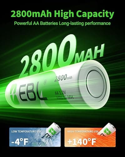 EBL Pack of 8 AA Batteries 2800mAh High Capacity Precharged Ni-MH AA Rechargeable Batteries thumbnail 4