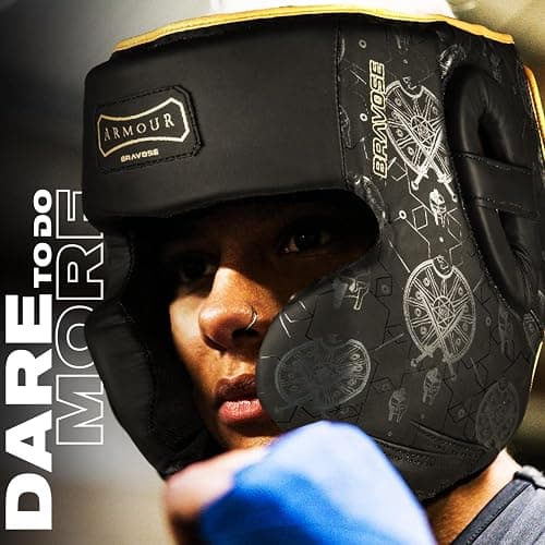 BRAVOSE Armour Boxing Headguard | Professional Strap Boxing, Training, Sparring & Martial Arts Headgear | Head Guard for Ear, Cheek, Face Protection | Helmet for MMA, Kickboxing, Taekwondo thumbnail 7