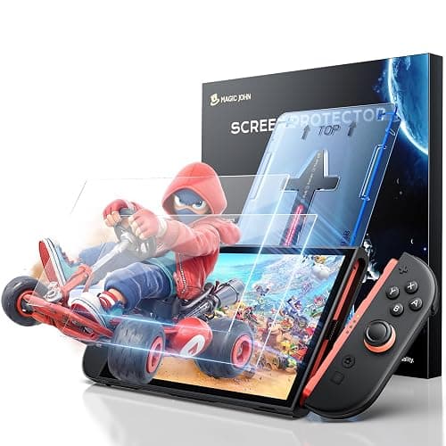 MAGIC JOHN 2 Pack for Nintendo Switch 2 Screen Protector 7.9'' [2025], 30s Installation, 9H Tempered glass, HD Clear, Auto-Dust Removal, Bubble Free, Compatible with Switch Console - Image 1