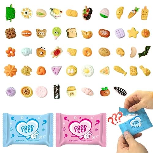 CIYOJA 50 Pack Mini Food Blind Bags for Kids - Small Dollhouse Accessories & Party Favors Set with Tiny Resin Food Toys, Perfect for Pretend Cooking Games, Miniature Kitchen Play & Collecting - Image 1