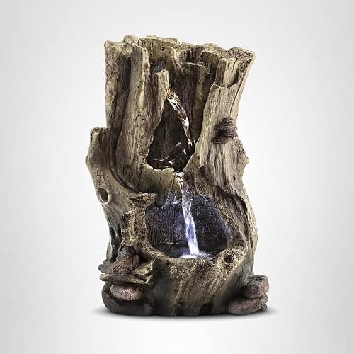 Alpine Corporation WIN326 Indoor Tabletop Light-Up Tiered Rainforest Tree Trunk Water Fountain with LED Lights, 11", Brown thumbnail 12