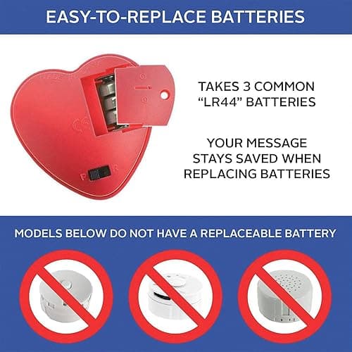 1 Pack, Inventiv 60 Second Voice Sound Recorder Module for Plush Toy, Stuffed Teddy Bear Animal Recordable Heart, Record Custom Messages (Red) - Red - 1pack thumbnail 6