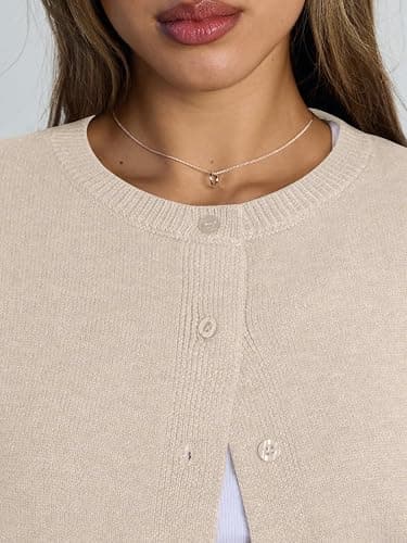 Trendy Queen Cropped Cardigan Sweaters for Women Lightweight Crop Knit Y2k Fall Outfits Fashion Clothes 2025 thumbnail 5