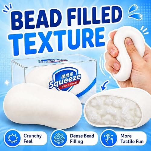 Crunchy Soap Squishy Toy, Slow Rising Squeeze Stress Ball, Soft Sensory Fidget Toy for Adults and Teens, Fun Stocking Stuffer, Party Favor and Gift(White) thumbnail 6
