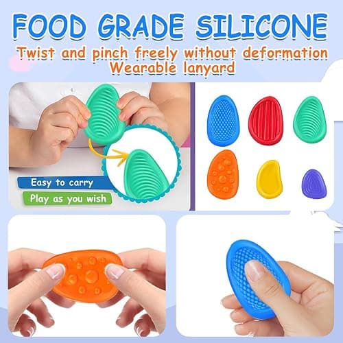 Generic 12 Pcs Fidget Toys Sensory Stone, Multicolor, 1 cm, Stress Relief, Anxiety, Autism, Focus, Sensory, Kids, Teens thumbnail 5