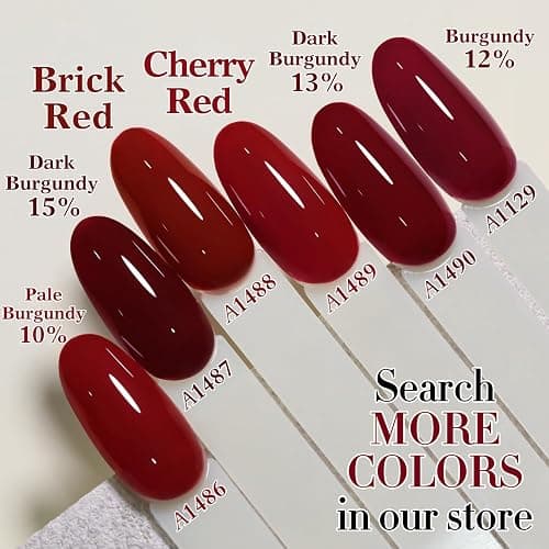 Double Rhythm Translucent Gel Polish Sheer Neutral Natural Light Milky Same Color Same Bottle 15ML Jelly UV Polish Nail Art DIY at Home (Cherry Red-A1489) thumbnail 4