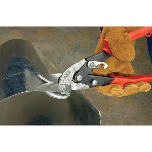 Crescent Wiss 9-1/4" Metalmaster Offset Straight and Left Cut Aviation Snips - M6R , Red thumbnail 5