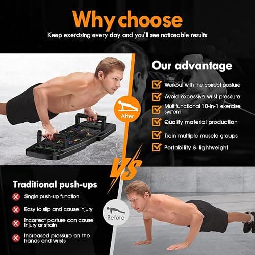 MQRW Push Up Board,Home Gym,Portable Exercise Equipment,Pilates Bar and 20 Fitness Accessories with Resistance Bands and Ab Roller Wheel,Full Body Workout at Home thumbnail 5