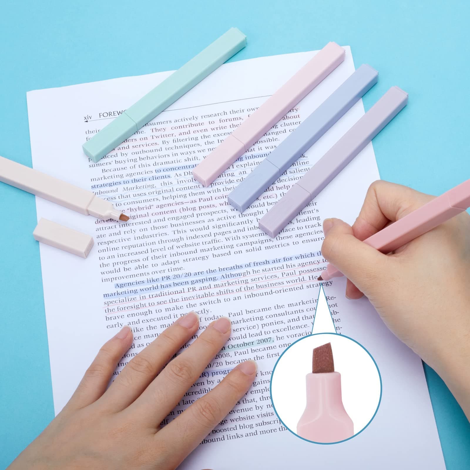 12 Pcs Aesthetic Highlighters,Bible Highlighter,Pastel No Bleed Pen, Planner Pens,Book Annotating Set thumbnail 6