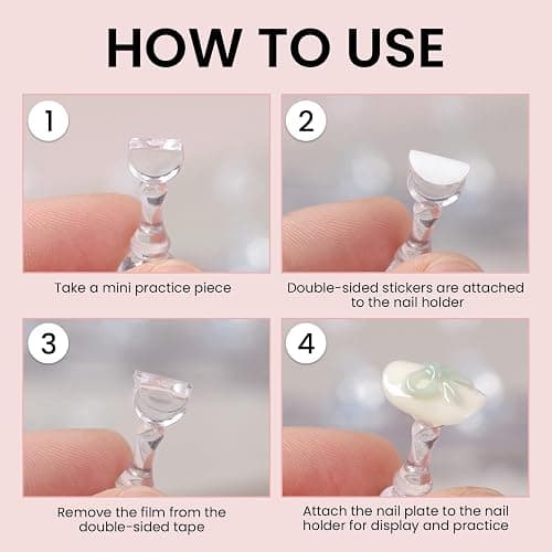 ESUOHYM Nail Stand For Press On Acrylic Strong Magnetic Nail Holder Kit For Painting Nails Tip Arts Display With 200PCS Double-Sided Tape And 1 Heart Shaped Acrylic Magnetic Presson Stands Nail Art Supplies thumbnail 7