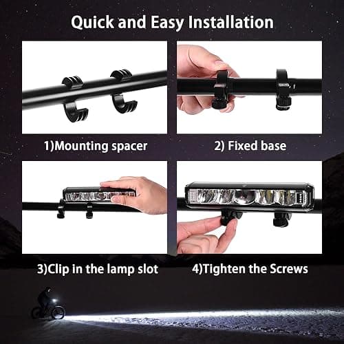 Suruid Super Bright LED Bike Light, USB Rechargeable Bicycle Headlight, Waterproof Bike Headlight, Waterproof Bike Headlight,Daytime Running Light,MTB Off-Road Cycling Commuting thumbnail 7