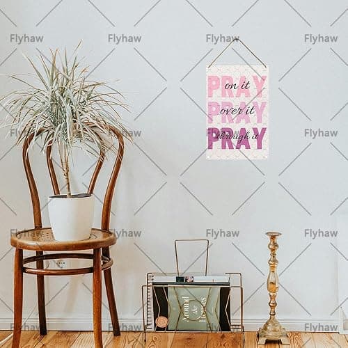 Pink Pray Over It Wall Decor Wooden Decor Inspirational Decor Signs Pink Wall Wooden Hanging Sign For Room Decor For Teen Girls Office Living Room 8x12 Inches thumbnail 5