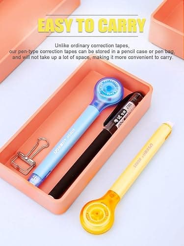 Alopuxi 5pcs Correction Tape Pen, White, 1/5" x 236", Push-pull Protective Cover thumbnail 6