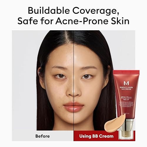 MISSHA M Perfect Cover BB Cream No.27 Honey Beige - Medium with Neutral/Warm Undertone SPF 42 PA +++ 1.69 Fl Oz - Tinted Moisturizer for face with SPF valentines day gifts for her thumbnail 4