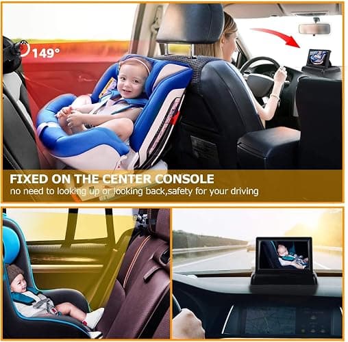 Itomoro Baby Car Mirror, View Infant in Rear Facing Seat with Wide Crystal Clear View,360° Rotation Plug and Play Easy Install baby car monitor 1080p thumbnail 3