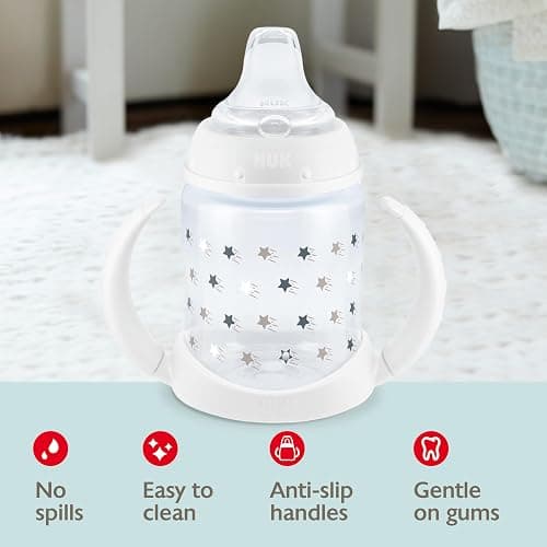 NUK Learner Cup, 6+ Months, Timeless Collection, Amazon Exclusive, 5 Oz, Pack of 2 – BPA Free, Spill Proof Sippy Cup thumbnail 4