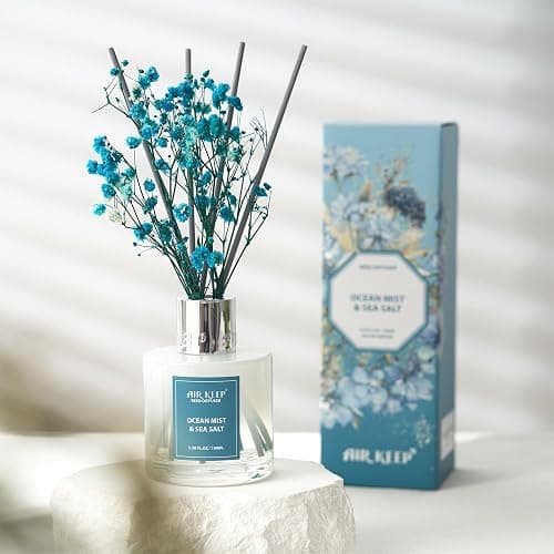 Airkeep Reed Diffuser Set,3.38 fl oz (100 ml) - Ocean Mist&Sea Salt Oil Diffusers with 8 Reed Sticks,Home Fragrance Reed Diffuser for Bathroom Shelf Decor thumbnail 4