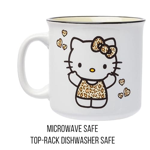 Silver Buffalo Sanrio Hello Kitty Leopard Outfit Ceramic Camper Mug, 20 Ounces thumbnail 4