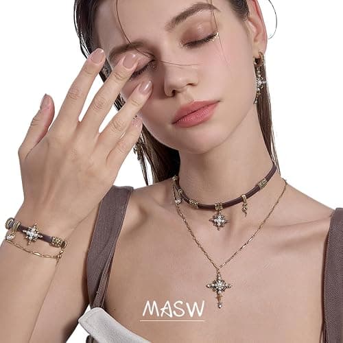 Retro style women's bracelets Fashionable star leather bracelets for stackable women's accessories M2593 thumbnail 2