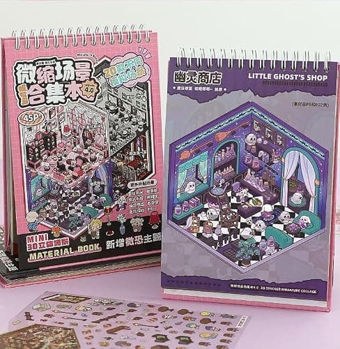 20 Sets 3D Sticker Scene Book for Adults & Kids - DIY DIY Horror Adventure House, Fantasy Art Therapy Stickers Collection | Stress Relief, Home Decoration (Sticker Therapy Activity Book thumbnail 6